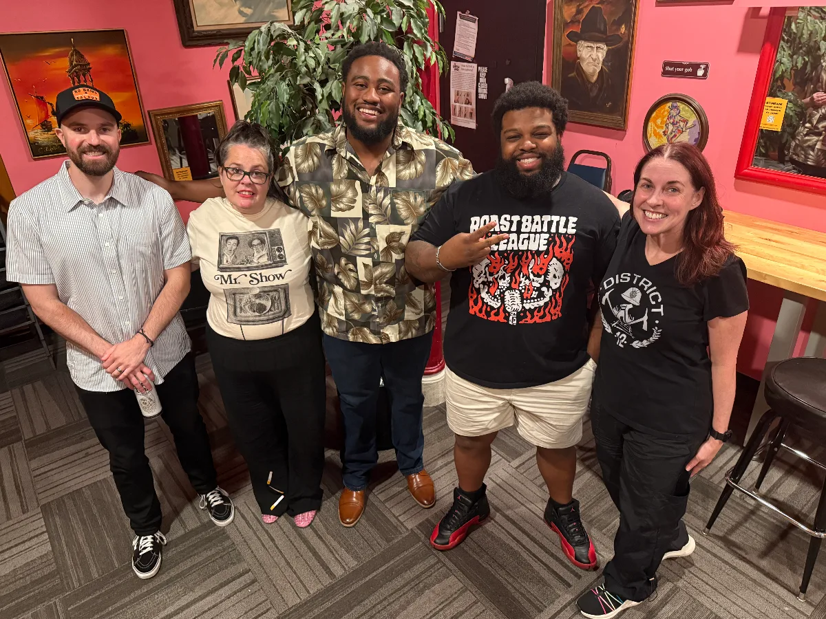 Keaton Ford, Jordan Euell, Megan Metzer, and Yarnmaze at Hecklers Happy Hour